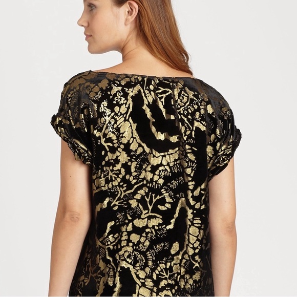 Alice + Olivia Gold Velvet Top - Picture 6 of 6